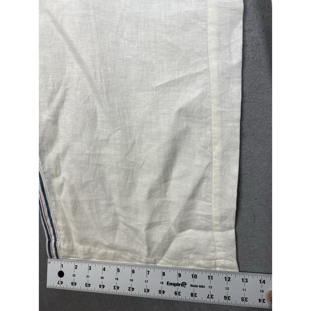 LAUREN Ralph Lauren Linen Pants Size 8 White side stripe Wide Leg Beach Cruise - Picture 6 of 9